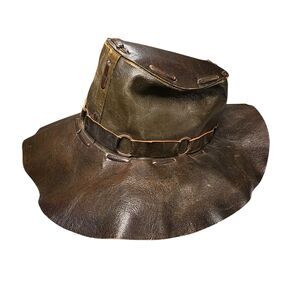 Vintage Hat Leather Western Cowboy  Rancher Handmade Unique Retro Rare